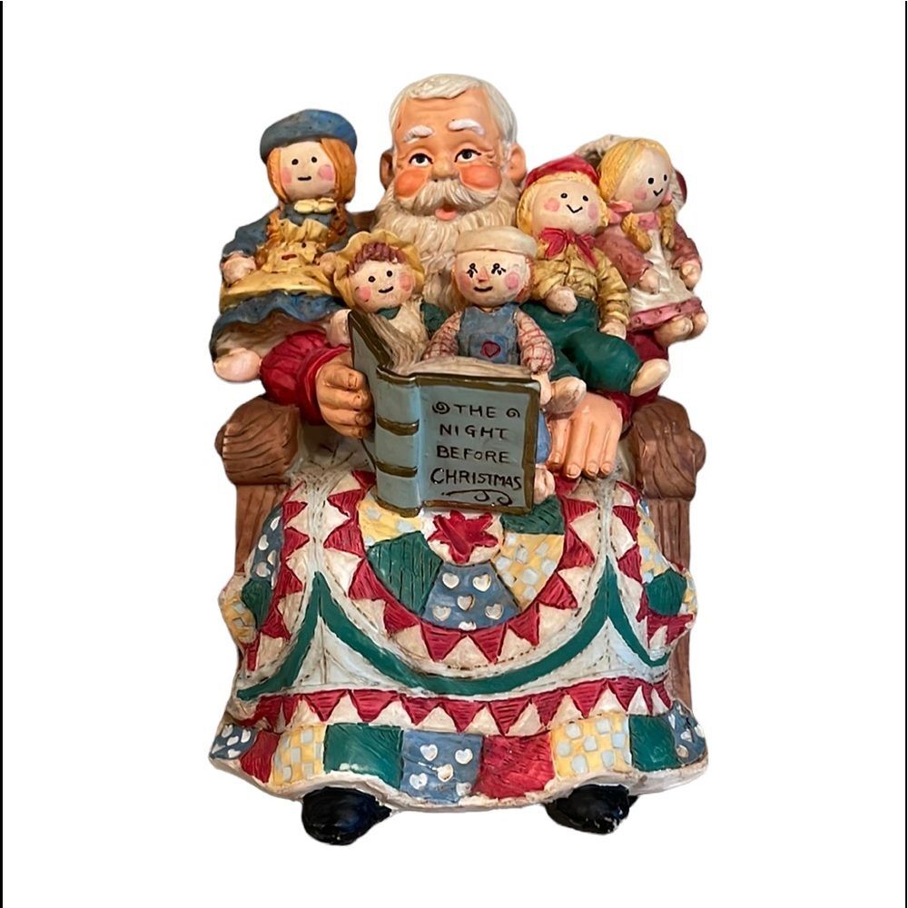 San Francisco Music Box Company Santa with Rag Dolls 1996